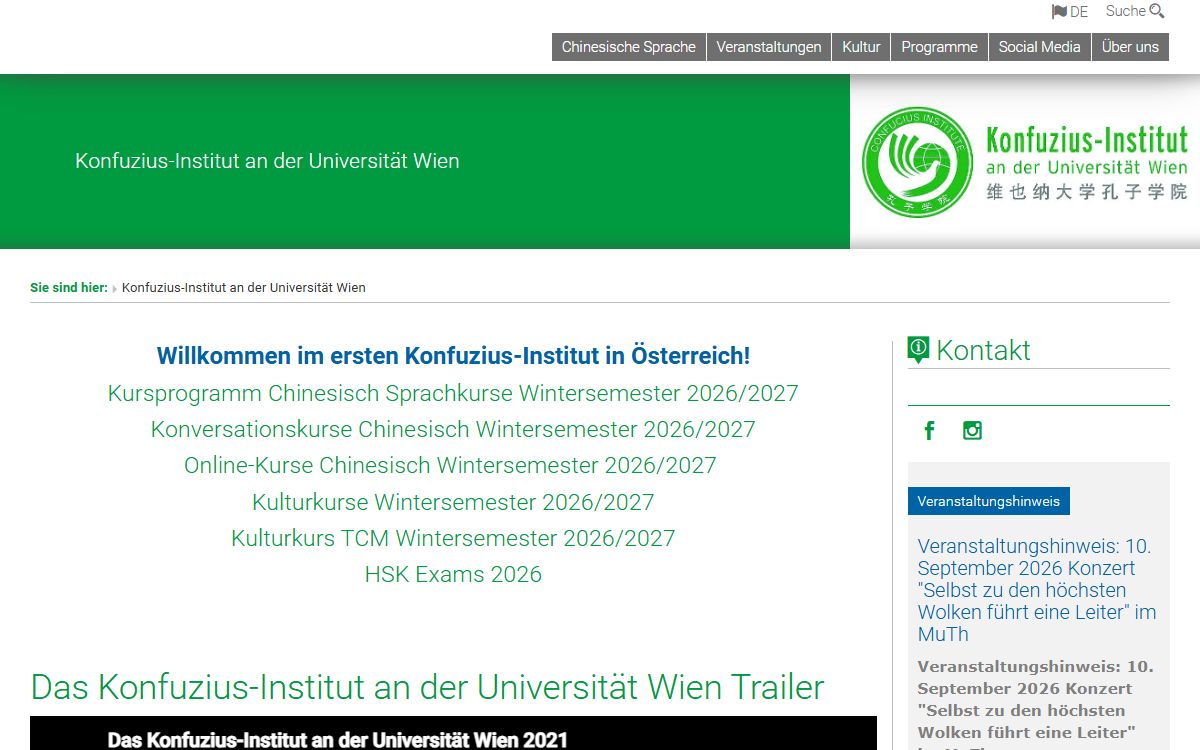 Startseite von Konfuzius-Institut