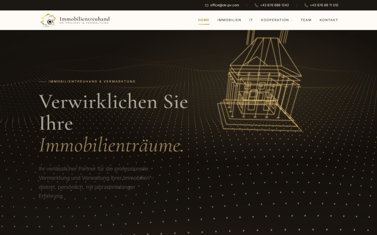 Startseite von OK Projekt & Verwaltung