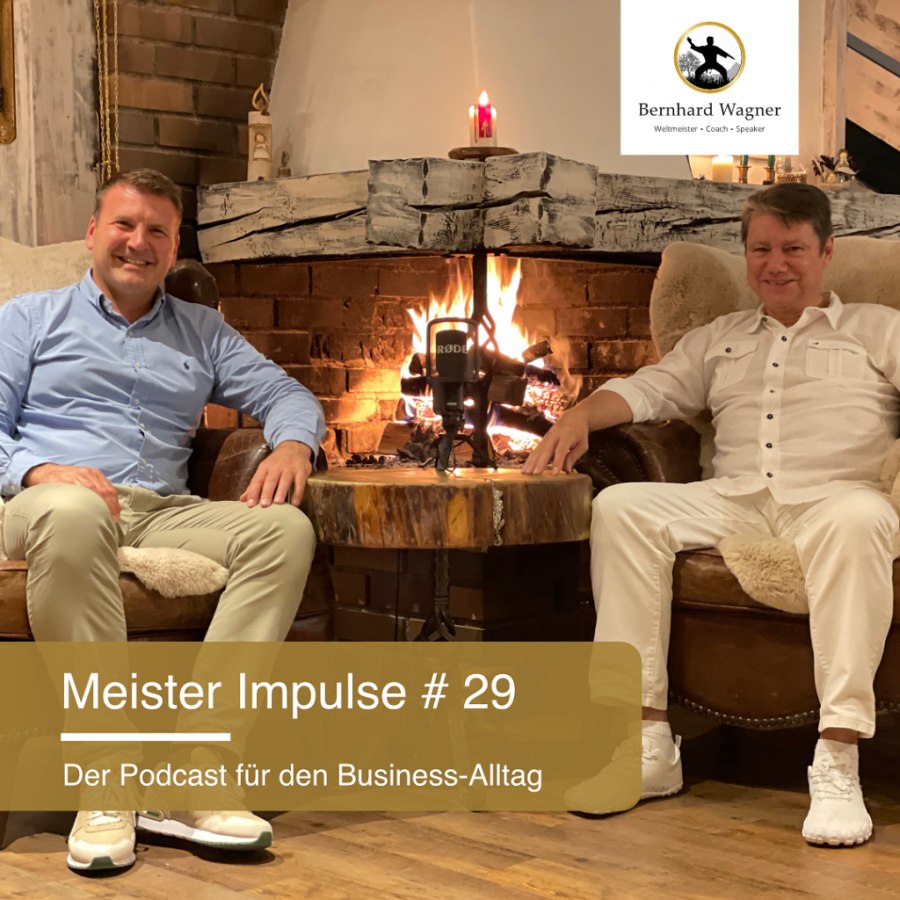 Aufnahme des Podcasts Meister Impulse im Kaminzimmer der Residence Weitental